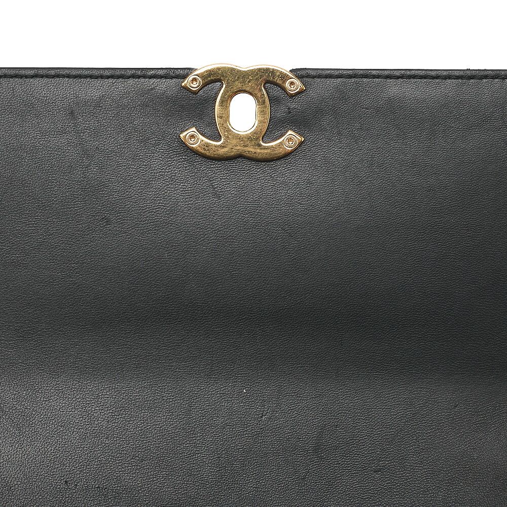 CHANEL シャネル 　チェーンショルダーバッグ　マトラッセ　シングルフラップ　カーフスキン×キャビア型押しエナメルレザー 　黒 ゴールド金具 　レディース【中古】【送料無料】
