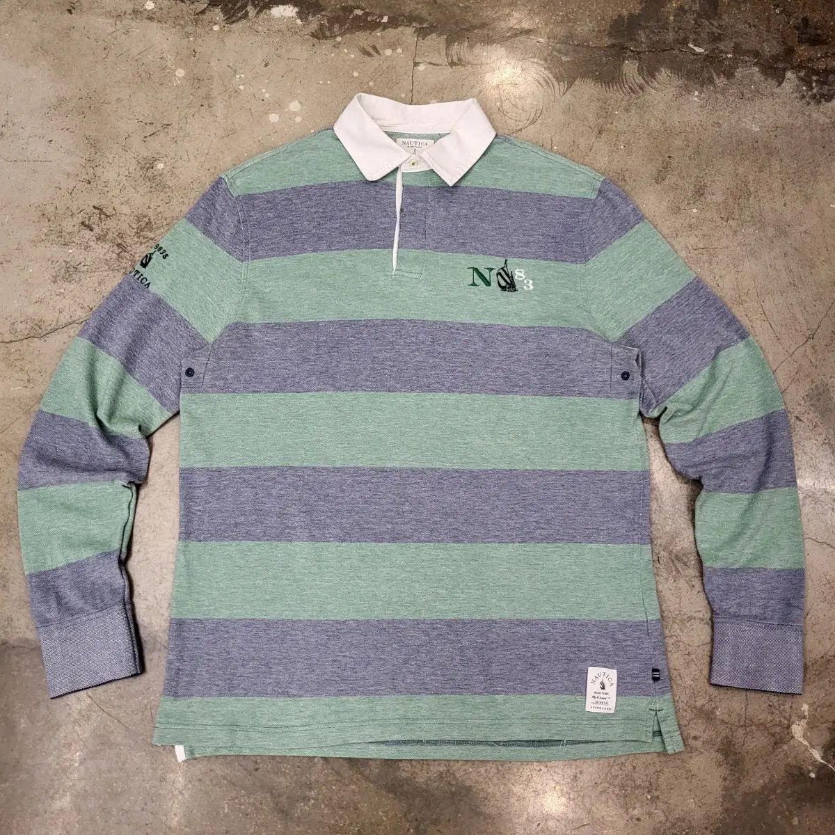 アメリカ ヴィンテージ NAUTICA(ノーティカ) ストライプ PK ラグビーシャツ ポロTシャツ