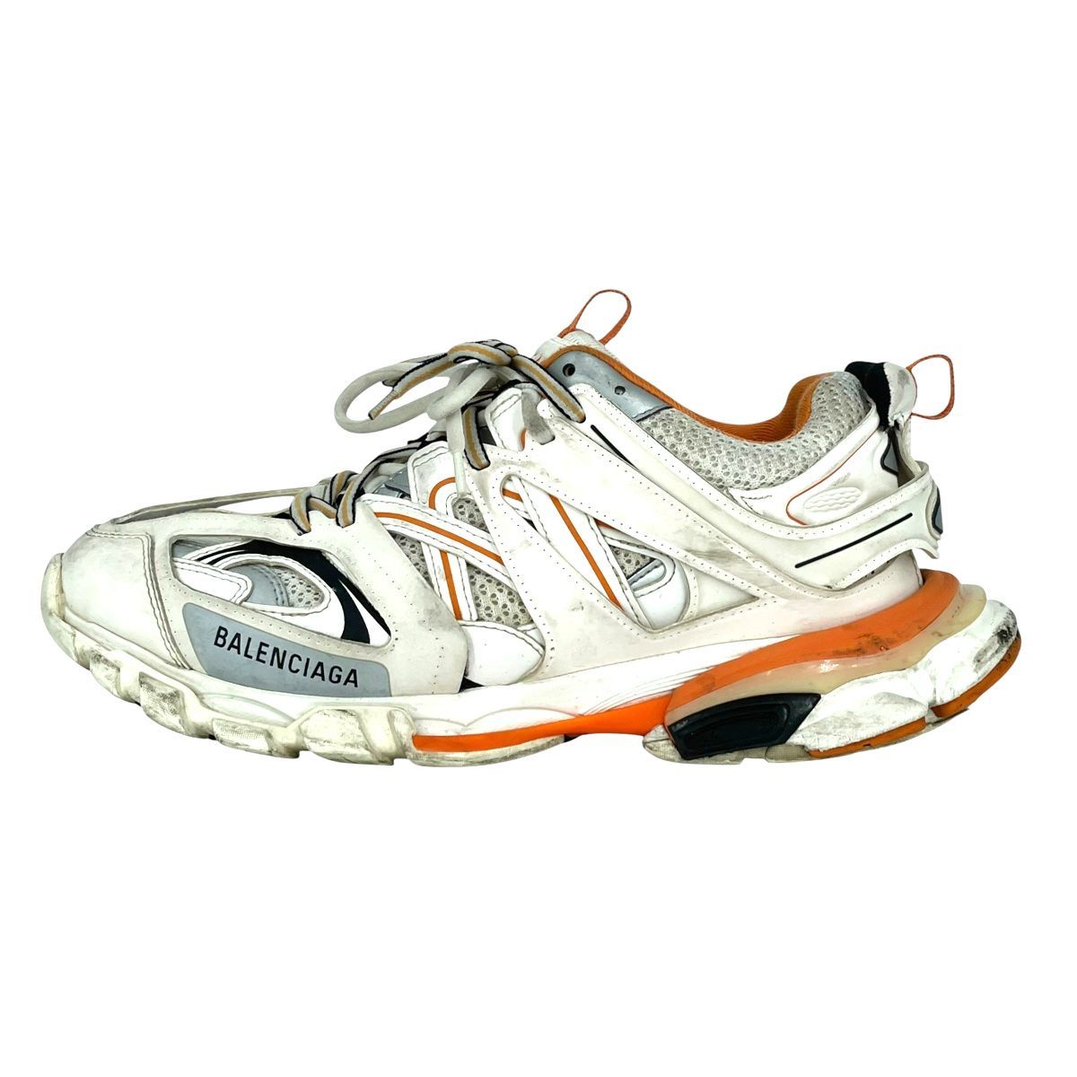 【中古】 BALENCIAGA バレンシアガ トラック スニーカー 542023 ホワイト オレンジ トラックトレーナー メンズ 25022982 AO