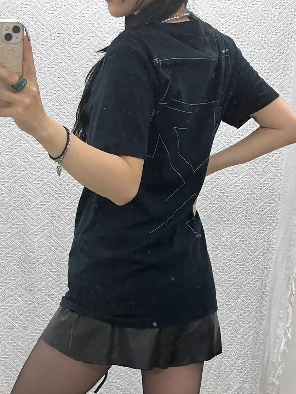 オフホワイト ヴィンテージ ストリート パンク アンフィニッシュ アロー 半袖Tシャツ S C14482