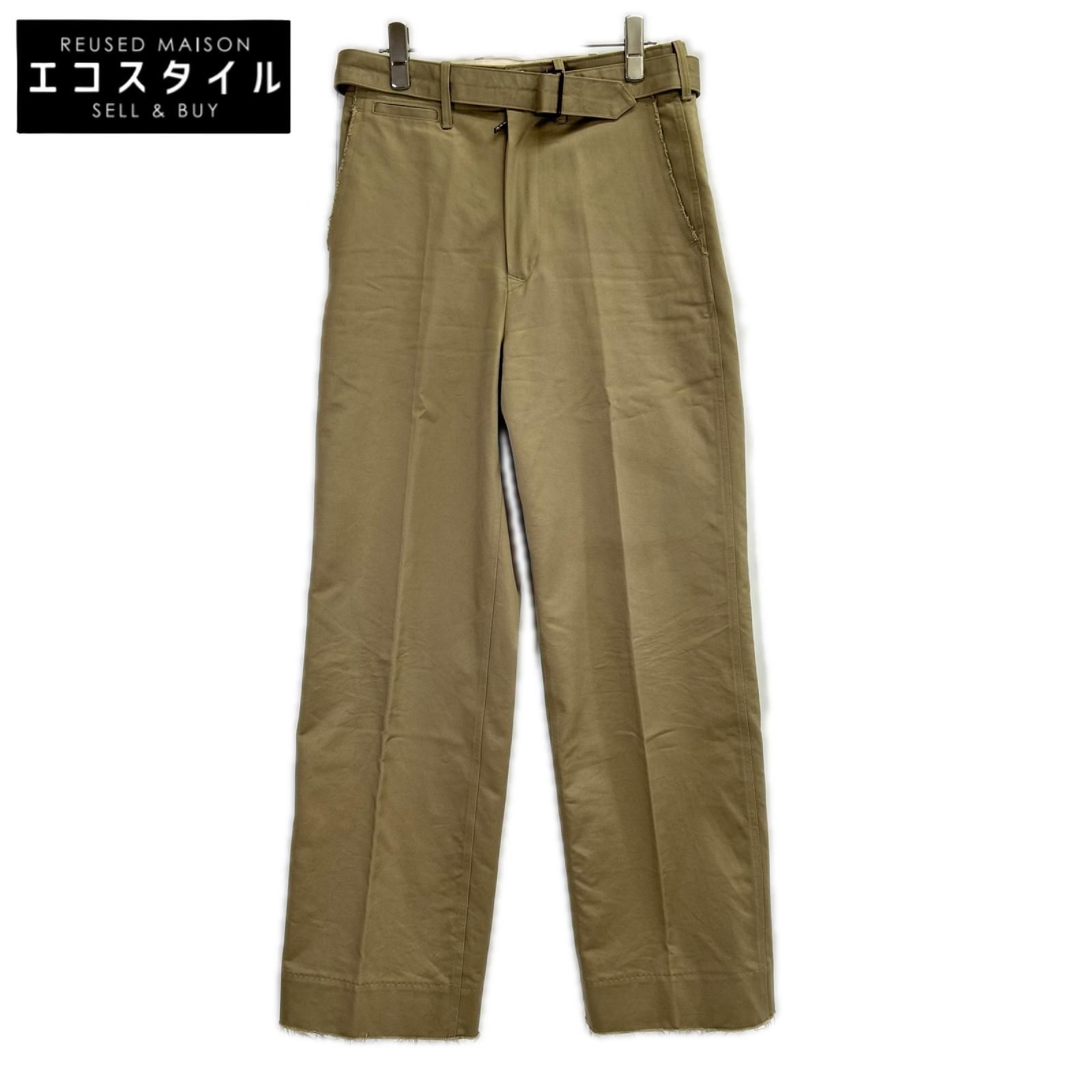 LUDLOW　ラドロー　23-LD23A-PT003-002-009 ベージュ コットン Brezel ベルト付 フリンジ チノパンツ　0 46,794円