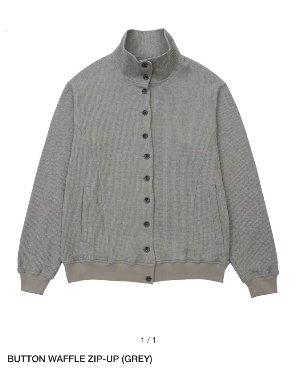 Buttony BUTTON WAFFLE ZIP-UP (GREY) バタリー ボタン ワッフル ジップアップ グレー