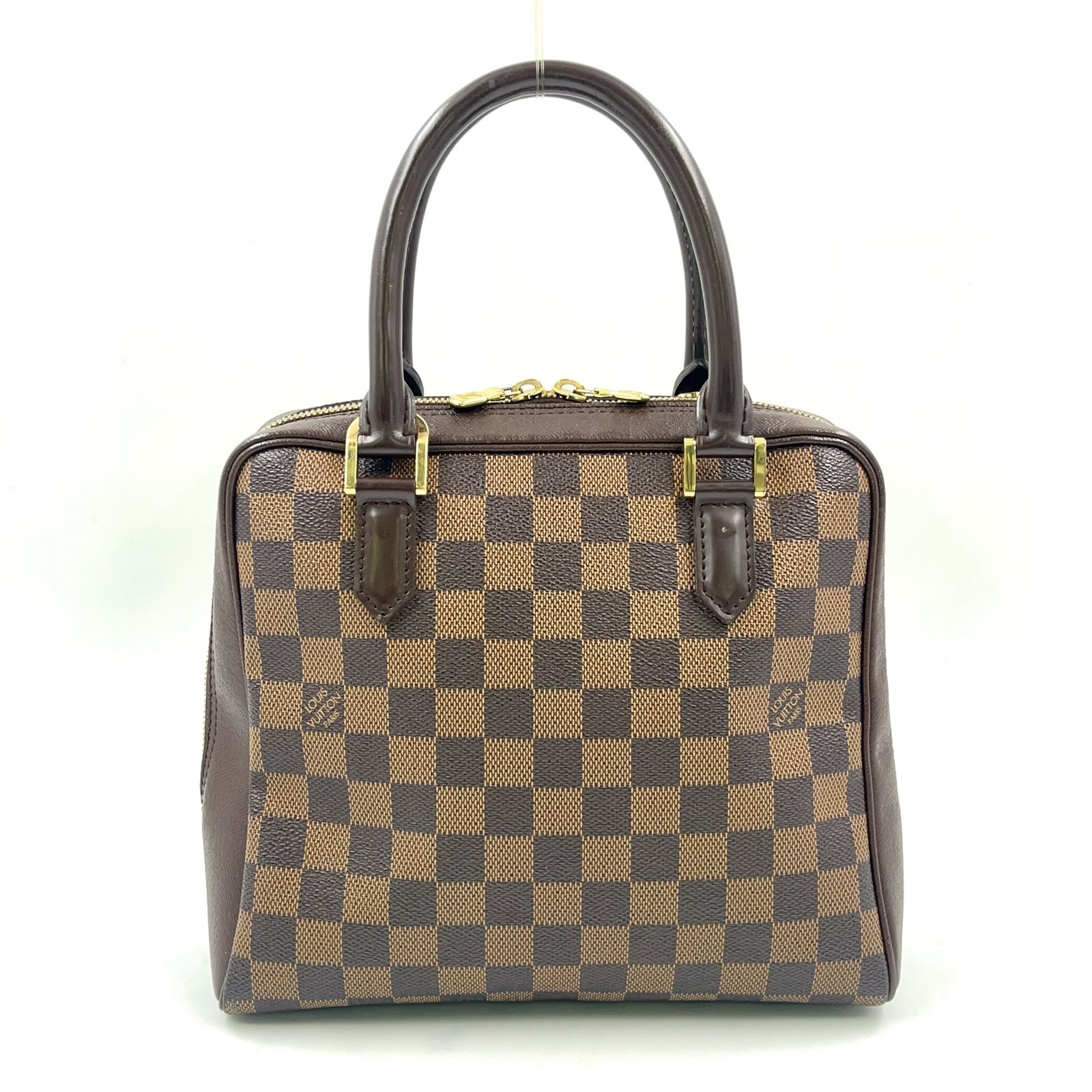 【新着】LOUIS VUITTON ブレラ ダミエエベヌ レザー PVC ブラウン ハンドバッグ ゴールド N51150