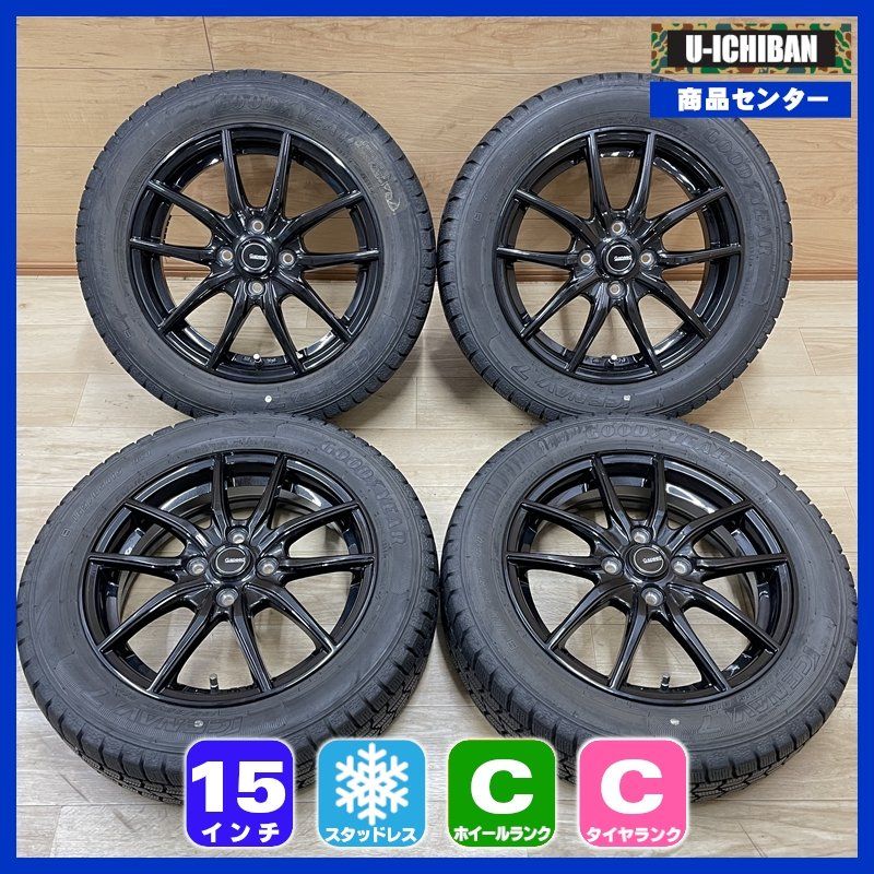 165/65R15 グッドイヤー アイスナビ7 ☆ タフト ソリオ(MA27S/26S)等 Gスピード G02 4.5-15+45 4H100 15インチ スタッドレス 4本セット 009