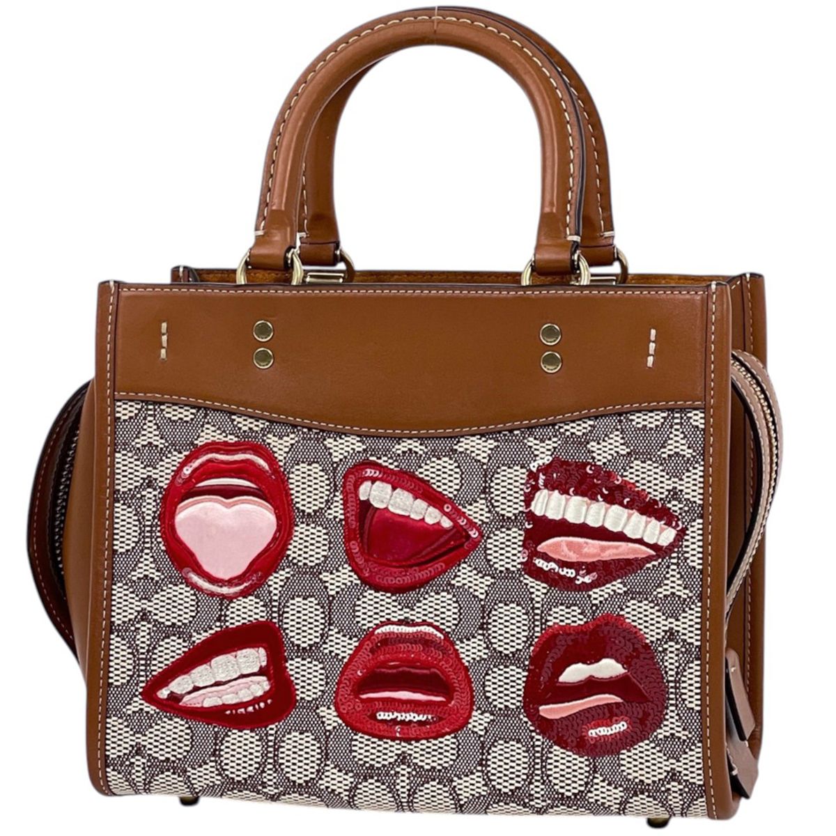 コーチ COACH ハンドバッグ ローグ25 3WAY トムウェッセルマン コラボ ファブリック ブラウン マルチカラー CA119 レディース 【中古】