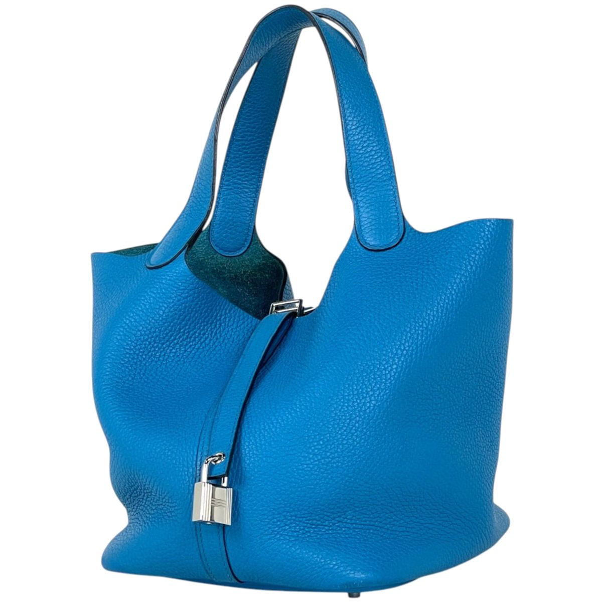 エルメス HERMES ピコタンロックMM ハンドバッグ トリヨンクレマンス ターコイズ Y レディース 【中古】