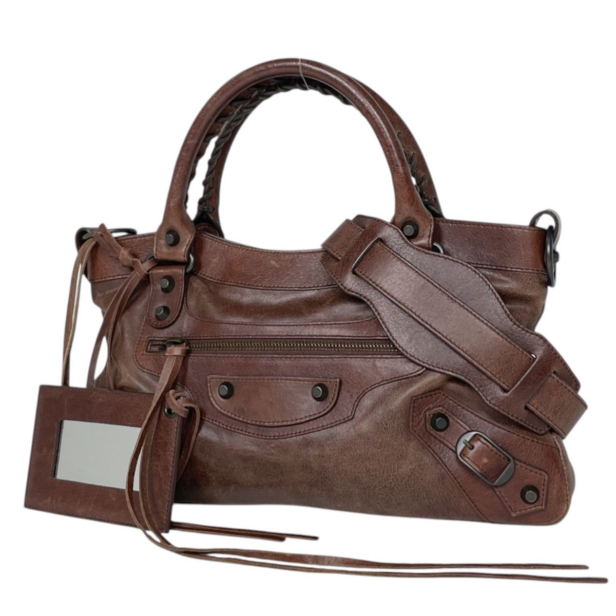 バレンシアガ BALENCIAGA ハンドバッグ ザ ファースト ハンドバッグ 2WAY レザー ブラウン 103208 レディース 【中古】 108,900円