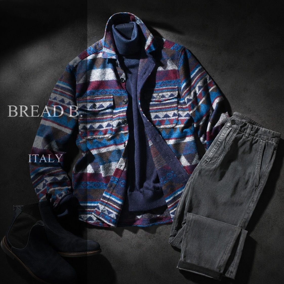Pre-Fall●dr013●M●L●XL●選択可●イタリアの街着新ブランド●オーバーシャツジャケット●2024-25.AW新色ミックスカラー