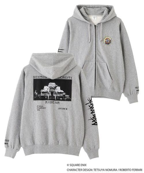 新品未使用 《AVIREX × FINAL FANTASY VII REMAKE》ZIP UP HOODIE ”SEVENTH HEAVEN”/ ジップアップ フーディ セブンスヘブン パーカー 長袖 グレー Lサイズ 管理番号：1462M-4345 13,320円