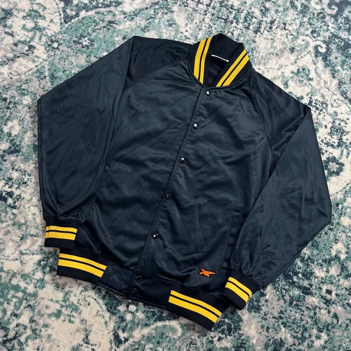90s asics アシックス スタジアム ブラック ジャケット (L)