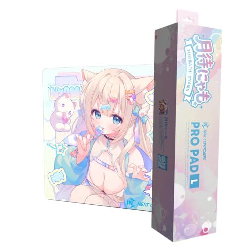 Shimarisudou ゲーミングマウスパッド デスクパッド 月待にゃもモデル クロス表面 Lサイズ 450×400×5mmmt