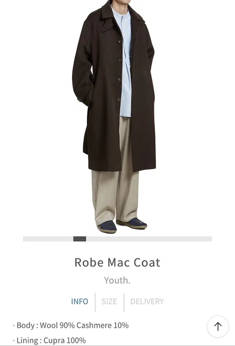 ユース 19fw ローブ ステンカラーコート M ブラウン
