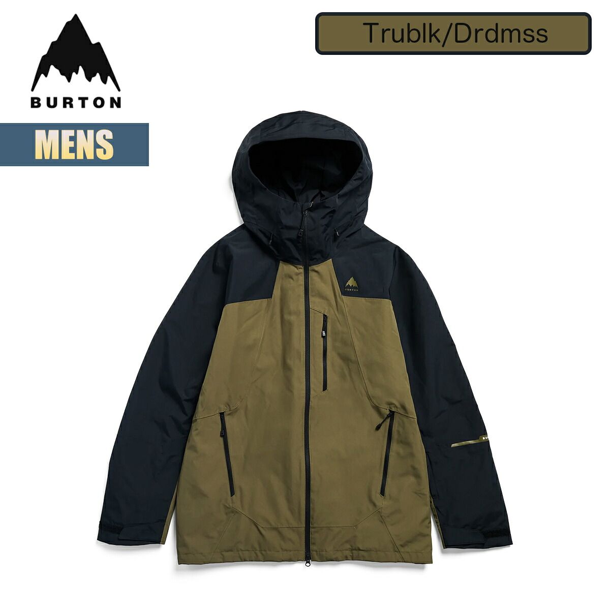 バートン スノーボードウェア メンズ 26-27 Burton リザーブ 2レイヤー ジャケット True Black / Dried Moss Mens Reserve 2L Jacket スノーボードジャケット 2026-2027 正規品