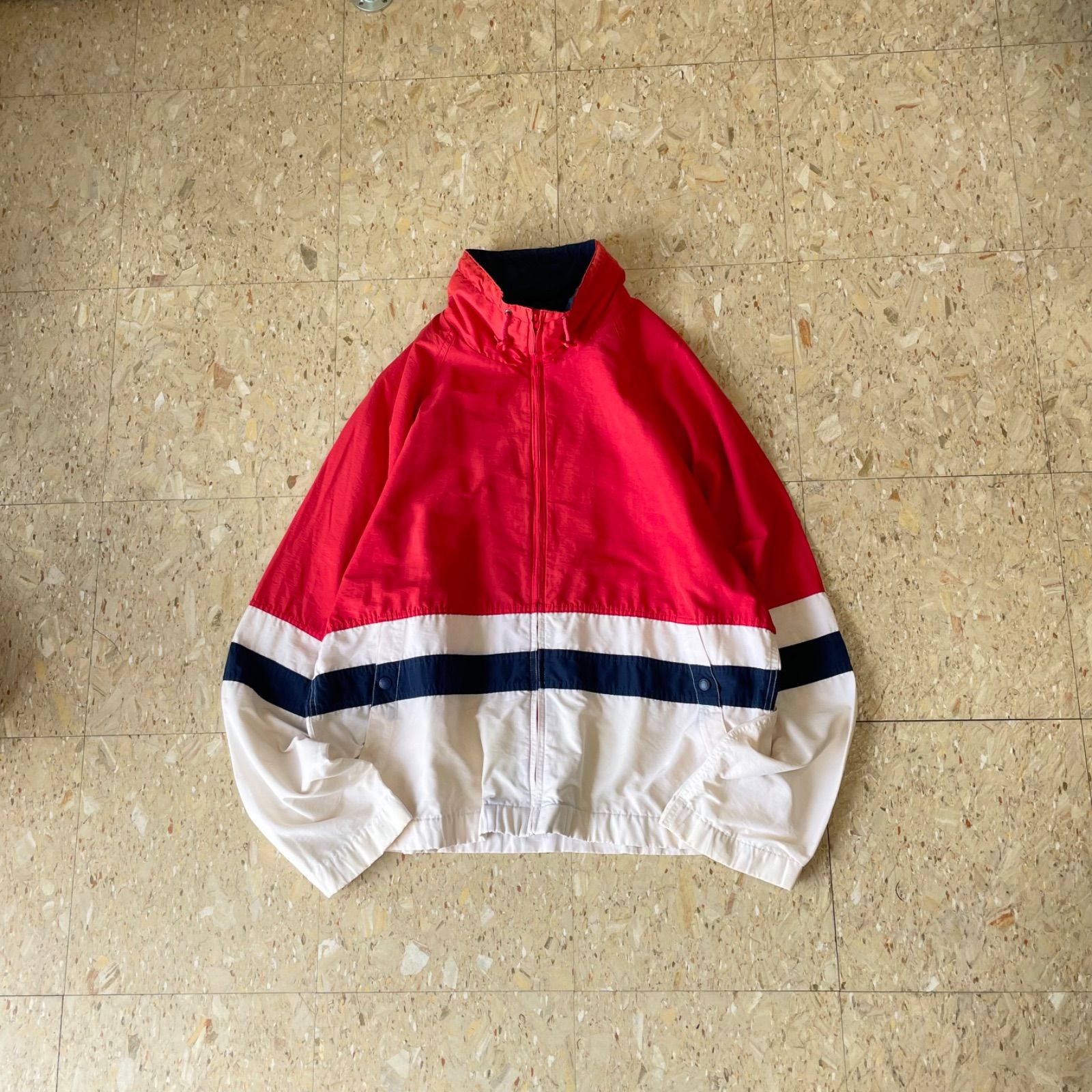 90s 【 Eddie Bauer 】 エディーバウアー コットンナイロン シェルジャケット 60/40 トリコロールカラー size.XL