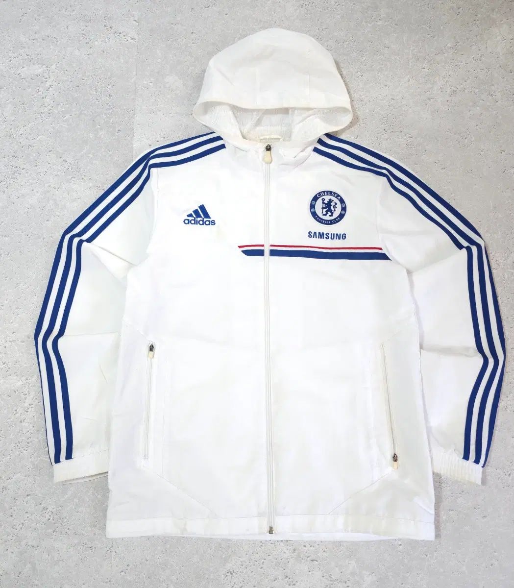 adidas アディダス チェルシー チェルシー SAMSUNG サムスン 13-14 白 青 トレーナー トレーナー ウィンドブレーカー フード ジャケット