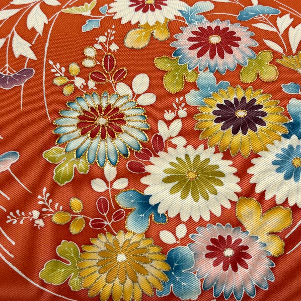 名古屋帯 優品 菊 萩 金糸 金彩 オレンジ 正絹 【中古】 - メルカリ