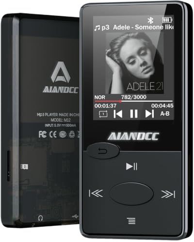 mp3 player, Bluetooth 5.3 built-in, 32GB memory, expandable up to 128GB, SD card compatible music player, HiFi sound quality, long-time playback music player, wired and wireless compatible, MP3 player, compact size, FM radio