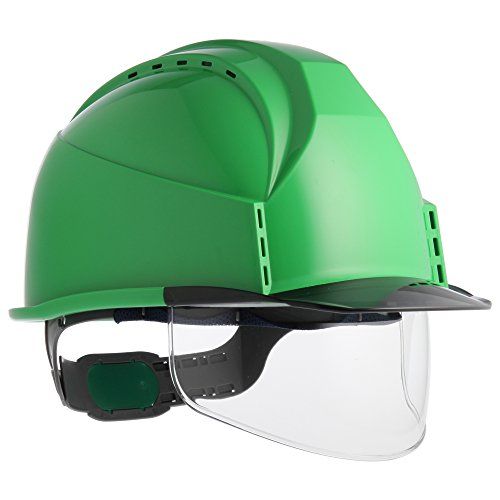 住ベテクノプラスチック ヘルメットKKC3シリーズ 通気孔付・透明ひさし・スチロールライナー付・ミドリ/スモーク KKC3S-B-GR-S 8,275円