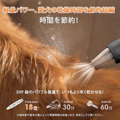 Petaboo 犬 ドライヤー マイナスイオン ペット ドライヤー 大風量ペットブロワー ペットグルーミング用 犬用 PSE認証 軽量 コンパクト★ 2f20e6d9