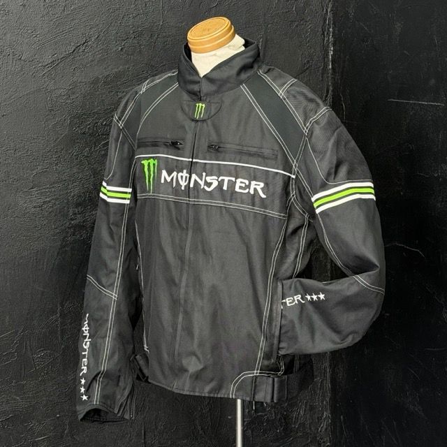 モンスター ライディングジャケット 【中古】MONSTER バイクウェア XXXLサイズ ブラック ロゴ パット付き ライダース / 518073 7,237円