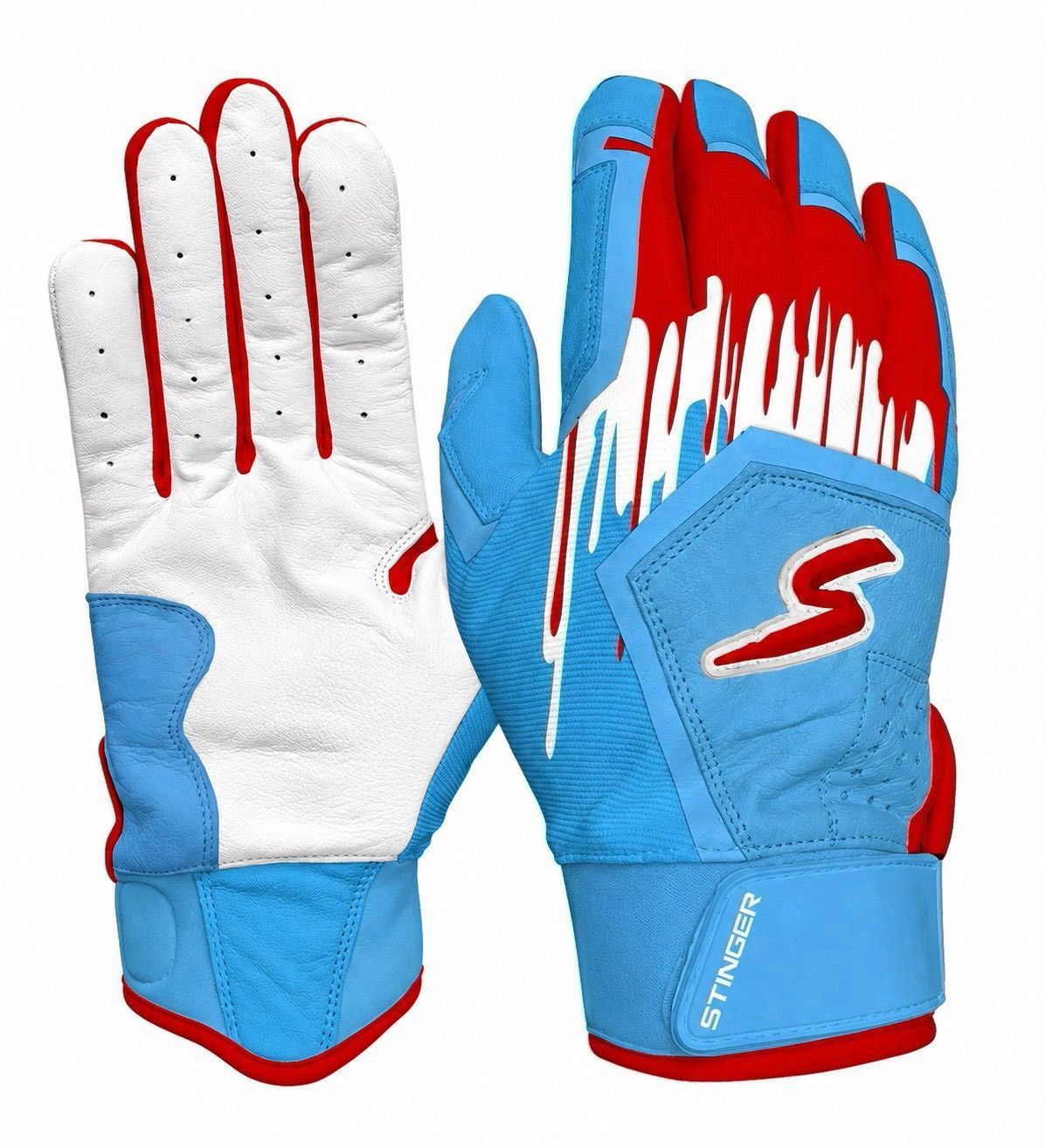 STINGER/スティンガー Sting Squad Batting Gloves- Bombs Pop バッティンググローブ 野球 革手袋 打撃用 両手用　ショートカフ