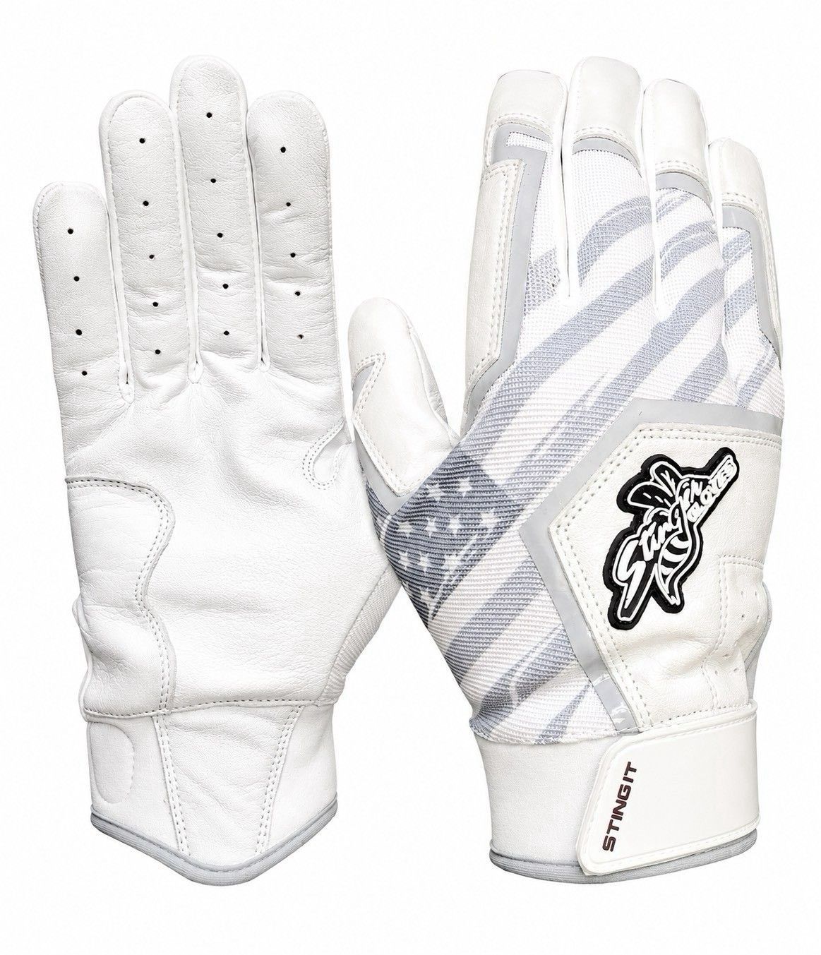 STINGER/スティンガー Sting Squad Batting Gloves - CEUSA (Bee Logo) ¥4,200 バッティンググローブ 野球 革手袋 打撃用 両手用　ショートカフ 5,840円