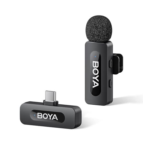 BOYA BY-V10 V2.0 ワイヤレスマイク ピンマイク Android/iPhoneスマホマイク USB-Cデバイス対応★ 013a7101