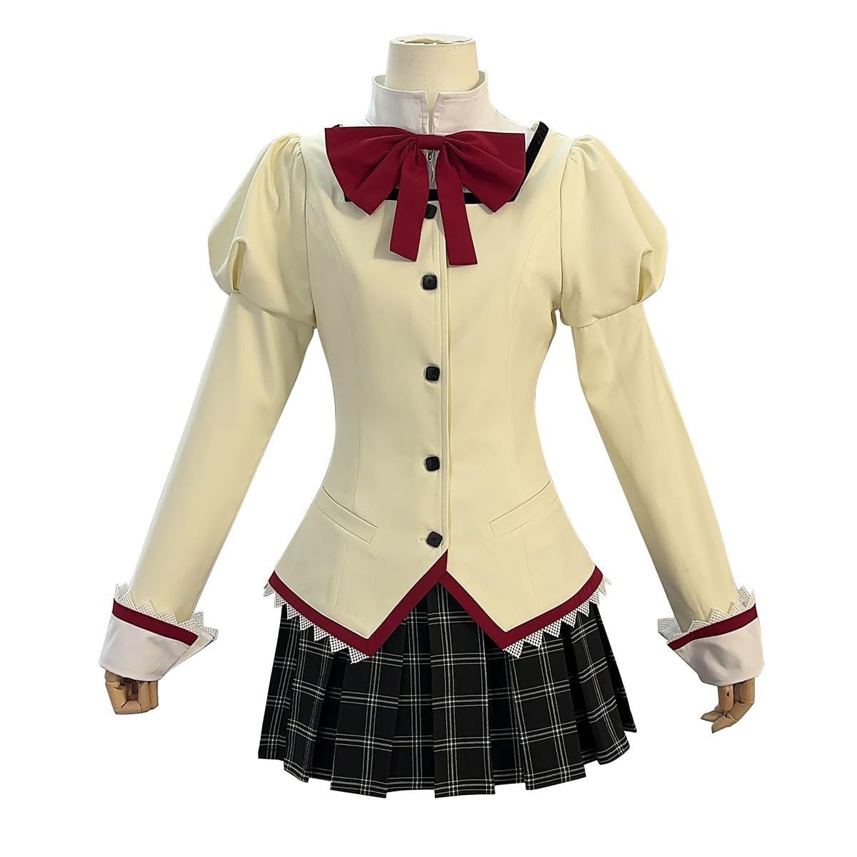 [HOLOUN] 魔法まどか 廻天 劇場版 見滝原中学 学生制服スーツ 白シャツ コスプレ衣装 ハロウィン仮装 アニメコスチューム L