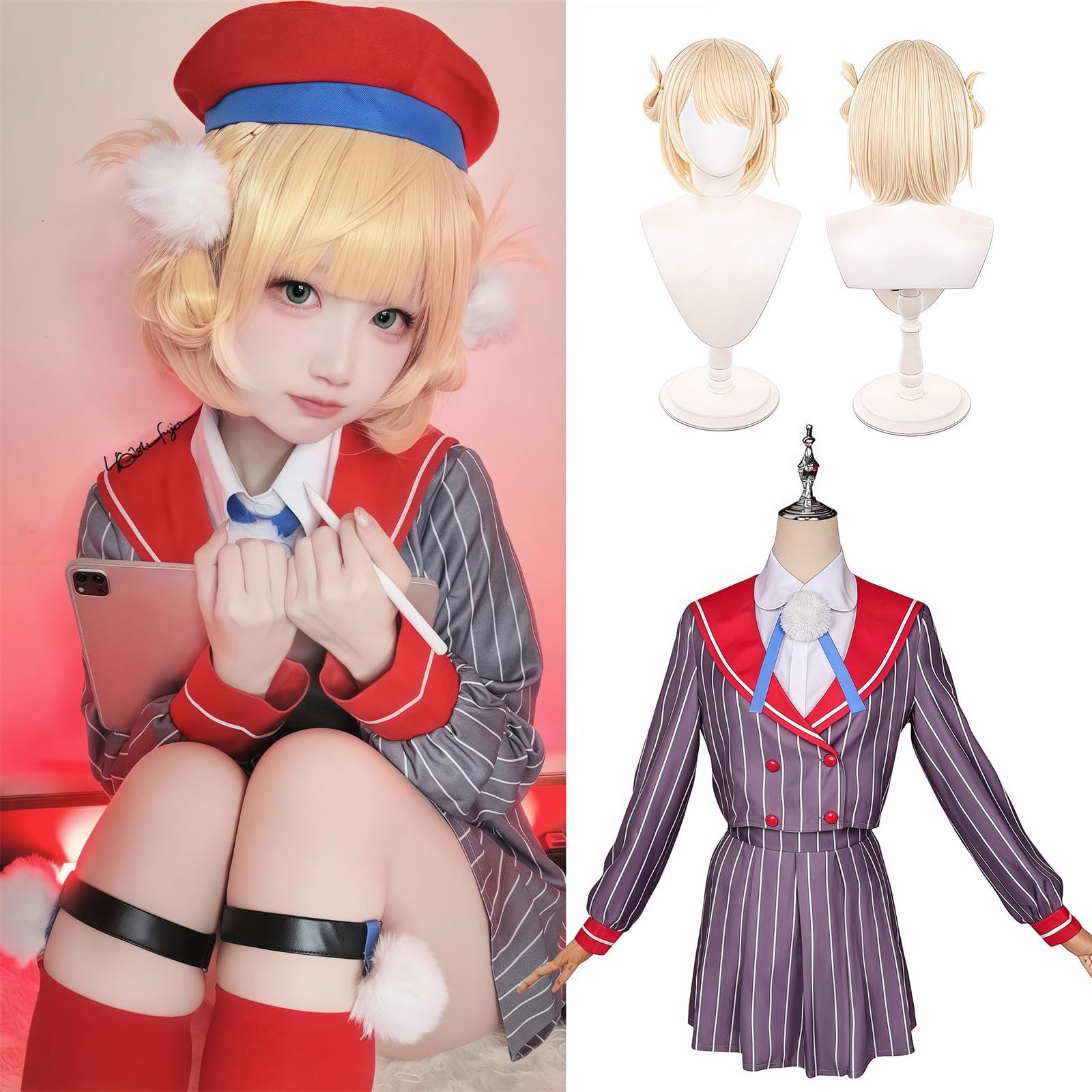 [NOKIJP] ブイチューバー コスプレ しぐれうい コスプレ衣装 Vチューバー コスプレ 時雨羽衣 コスプレ衣装 ういまま うい先生 バーチャルユーチューバー VTuber cosplay ういママ （時雨羽衣、L）