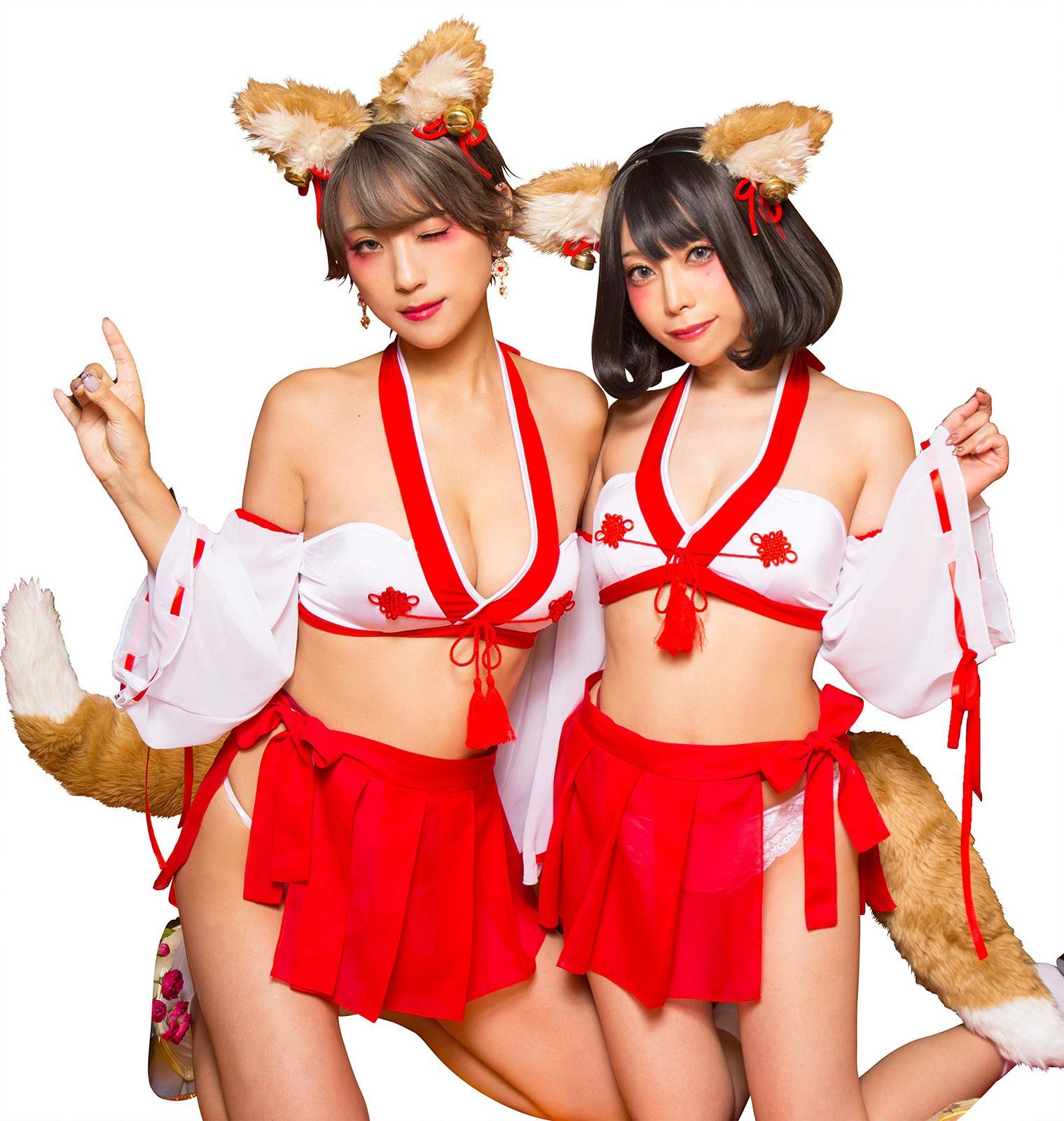 クリアストーン(Clearstone) SugarWhip コスプレ ハロウィン きつね巫女 レディース レッド
