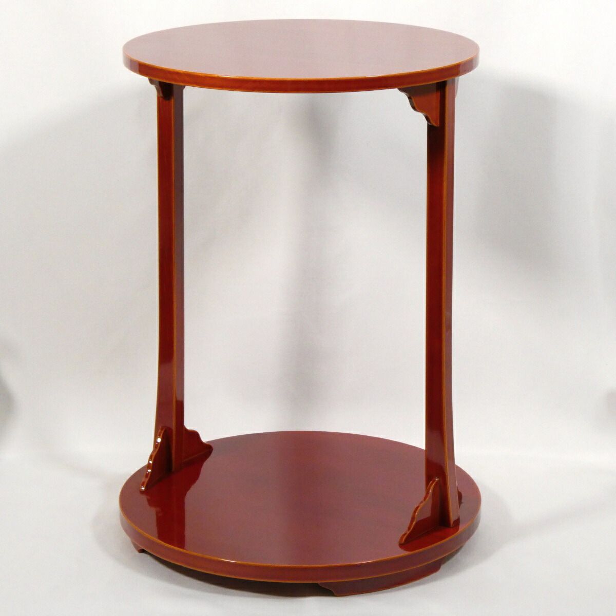 【九月の特売品】春慶塗 丸卓 固定式 茶道具 棚【中古 美品】