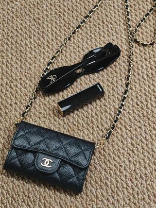 アレンジ色々 CHANEL カードホルダー ミニバッグ サービスチェーン付き