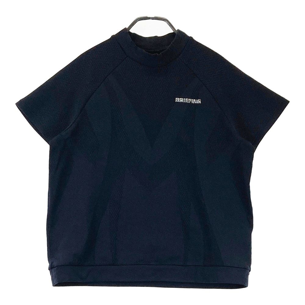 サイズ：M BRIEFING GOLF ブリーフィング 2024年モデル モックネック半袖Tシャツ 総柄 ブラック系 [240101767267] ゴルフウェア レディース ストスト