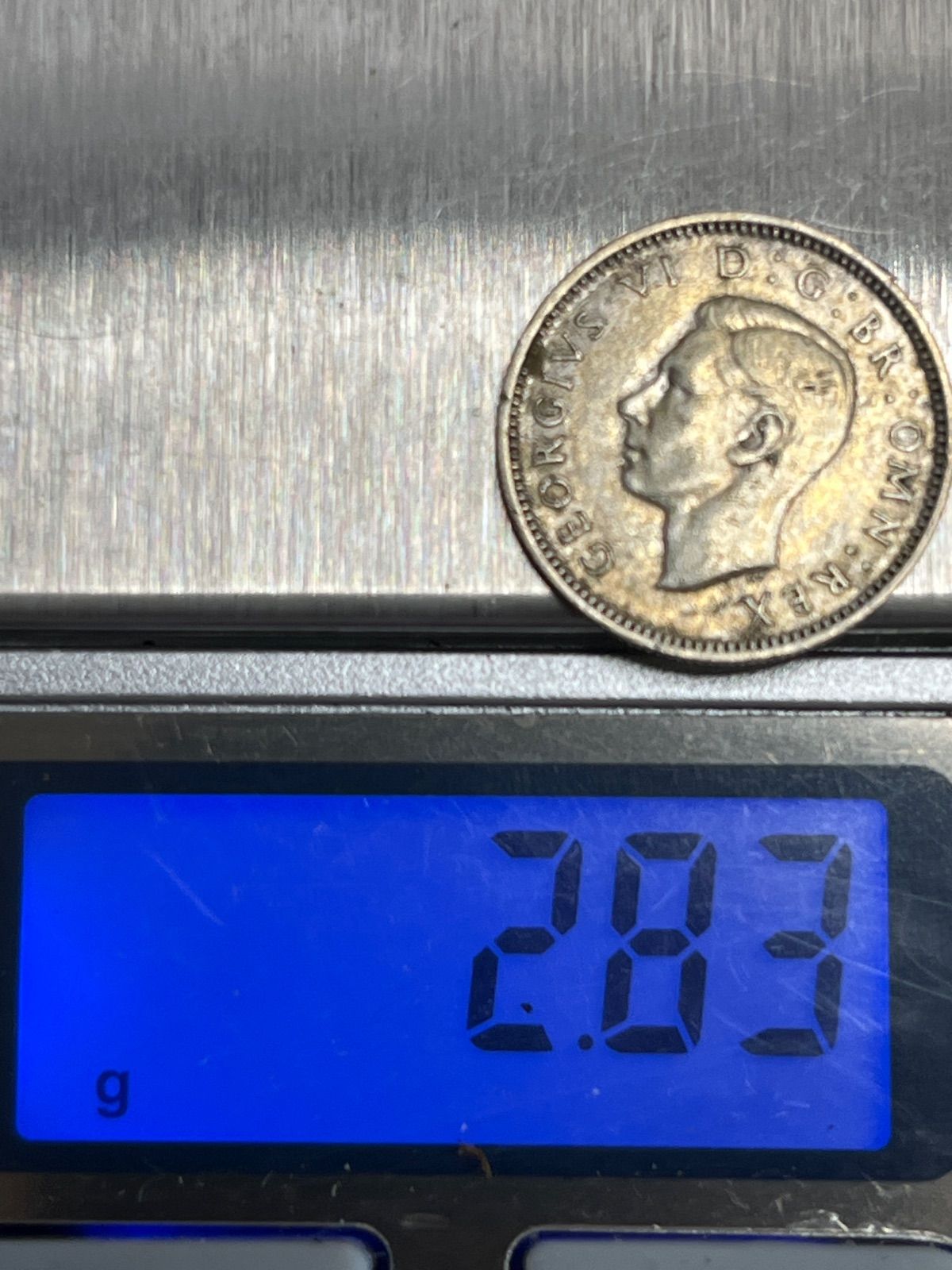 銀貨】1942年 イギリス 6ペンス銀貨 ジョージ6世 第二次世界大戦期 銀