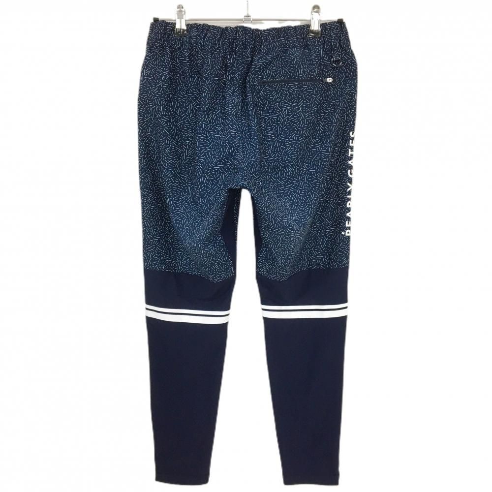 PGG レディース ゴルフパンツ ネイビー PGGパーリーゲイツ パンツ ネイビー×白 総柄 裾ジップ レディース 1(M