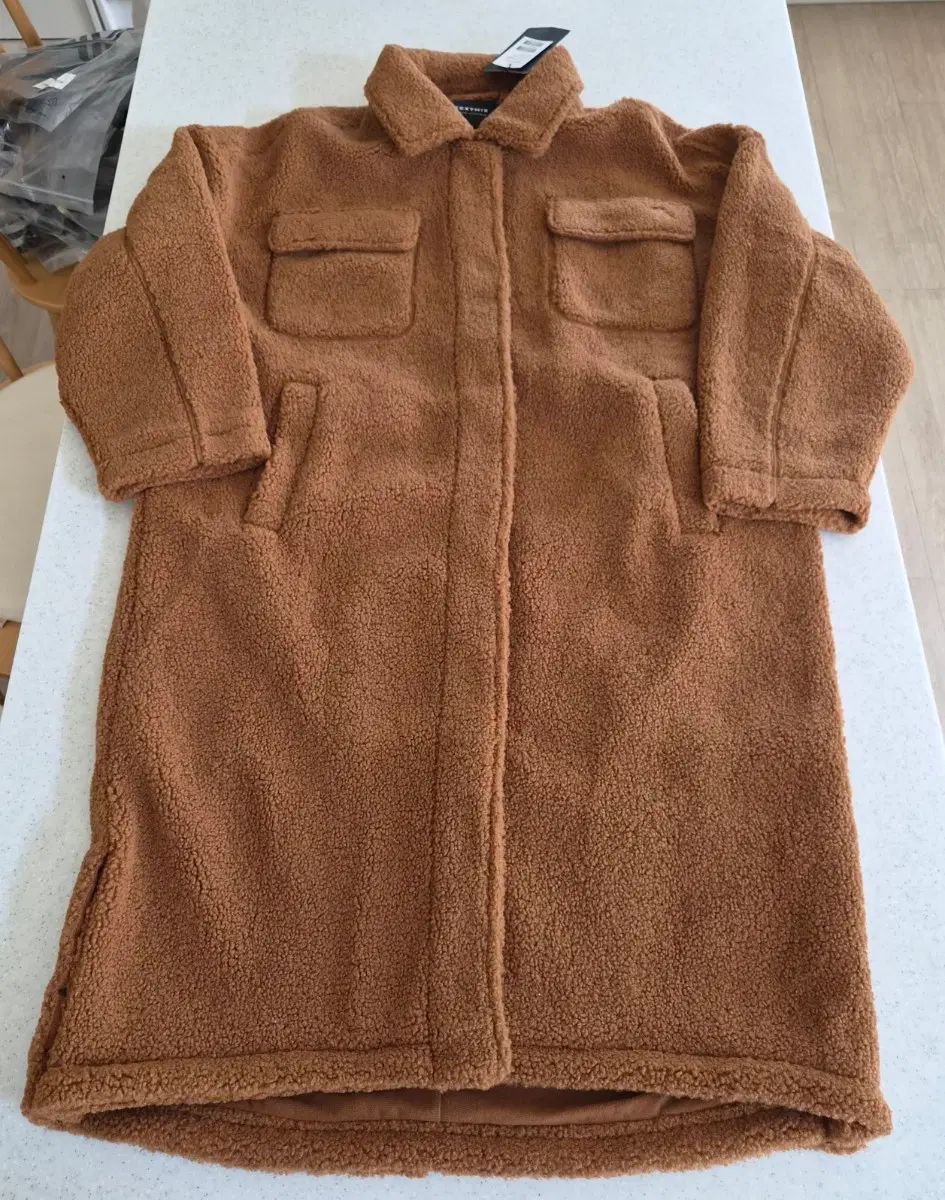 新品-タグあり) シェルパ コージー ロング ジャケット (モカブラウン) (XEXYMIX ゼクシィミックス) (30%OFF)