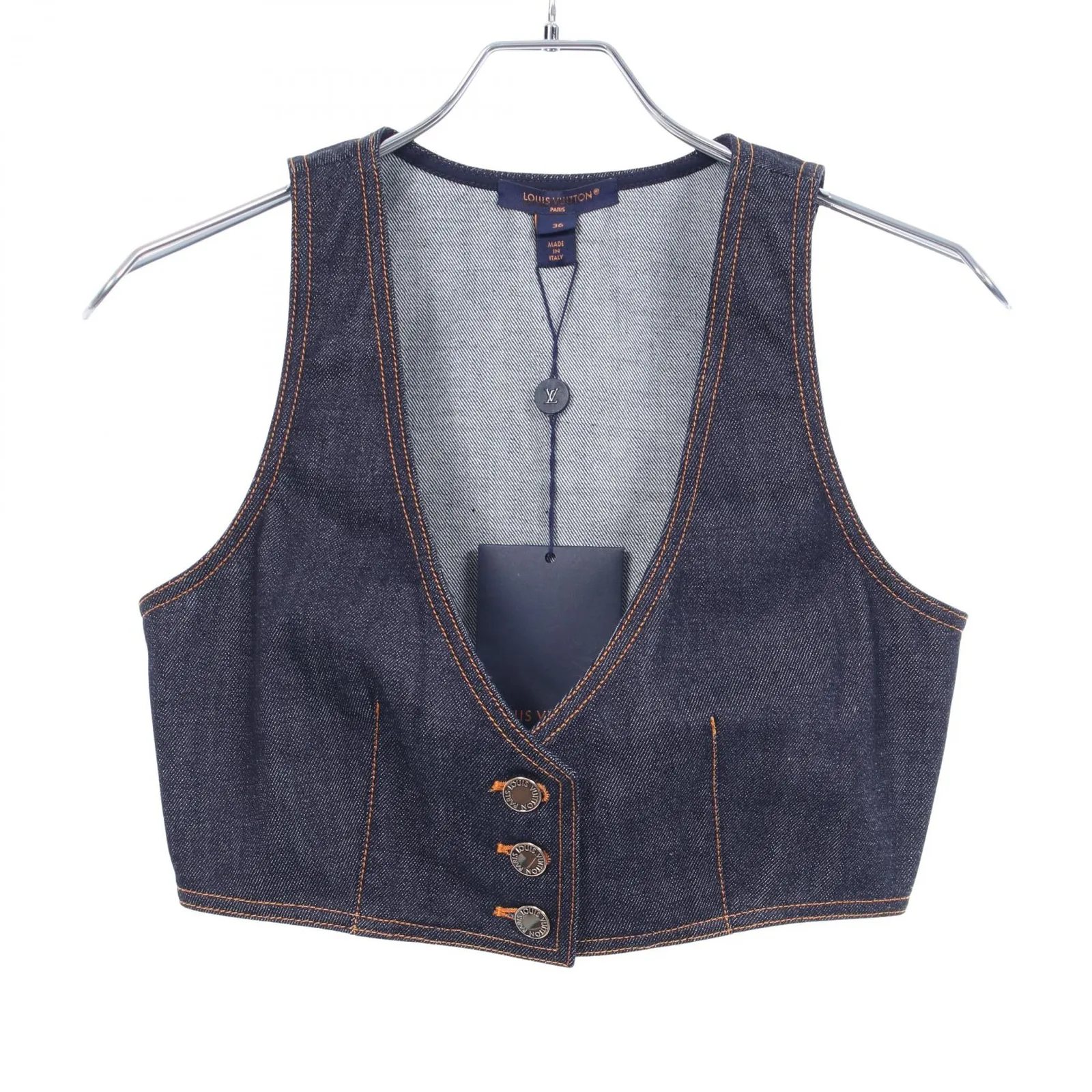 LOUIS VUITTON ルイ・ビトン-Vuitton デニム-denim クロップド ベスト