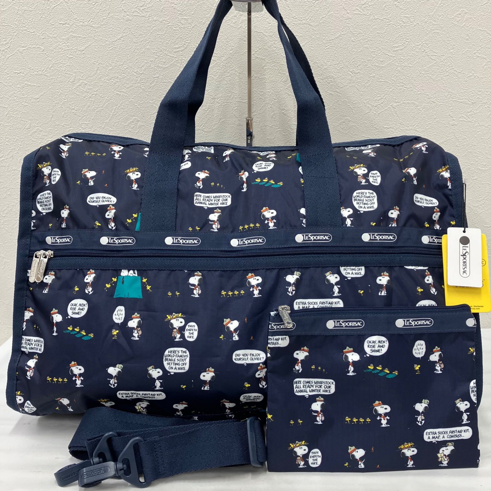 【レスポートサック】 スヌーピーコラボ　ボストンバッグ　レア 8282 【美品】 LeSportsac レスポートサック タグ付き SNOOPY