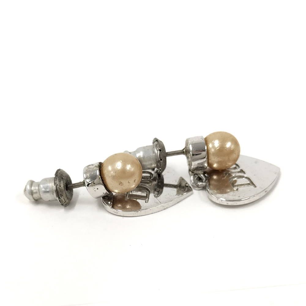 Christian Dior ピアス ハートモチーフ フェイクパール シルバー