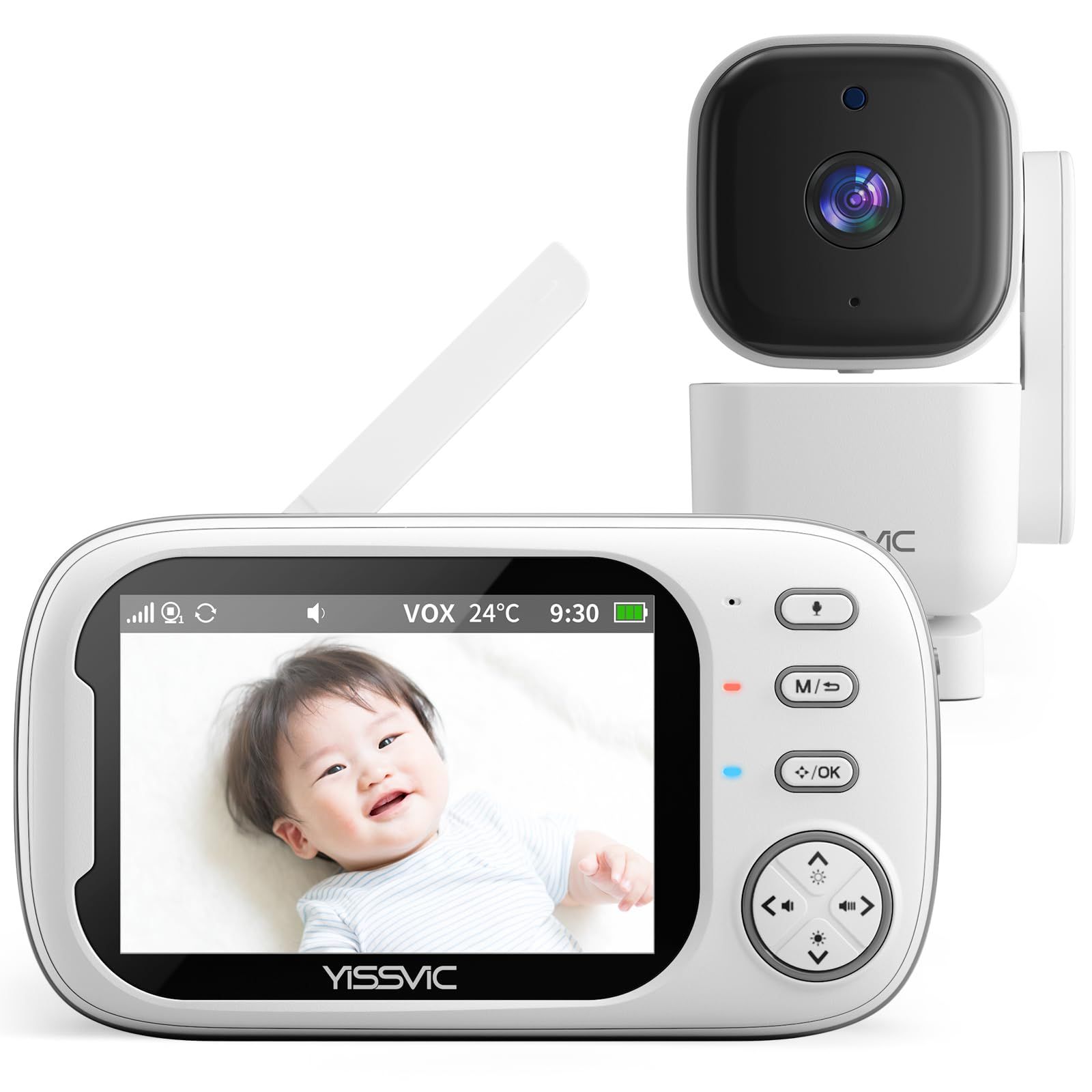 YISSVIC ベビーモニター 回転ベビーカメラ 720P 3.5インチ★ 9574cc24 8,715円