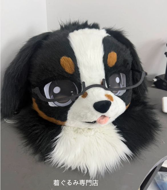 狼　犬　猫　着ぐるみ 　ヘッド ケモノ ファースーツ ぬいぐるみ コスプレ コスチューム Kurumi 一点物 E396