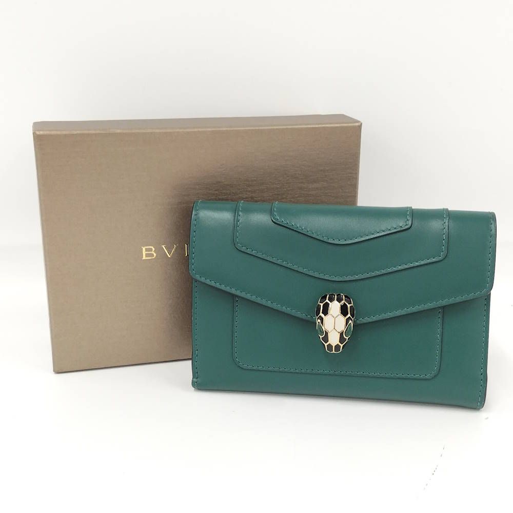 BVLGARI コンパクト財布 セルペンティ フォーエバー スネーク レザー