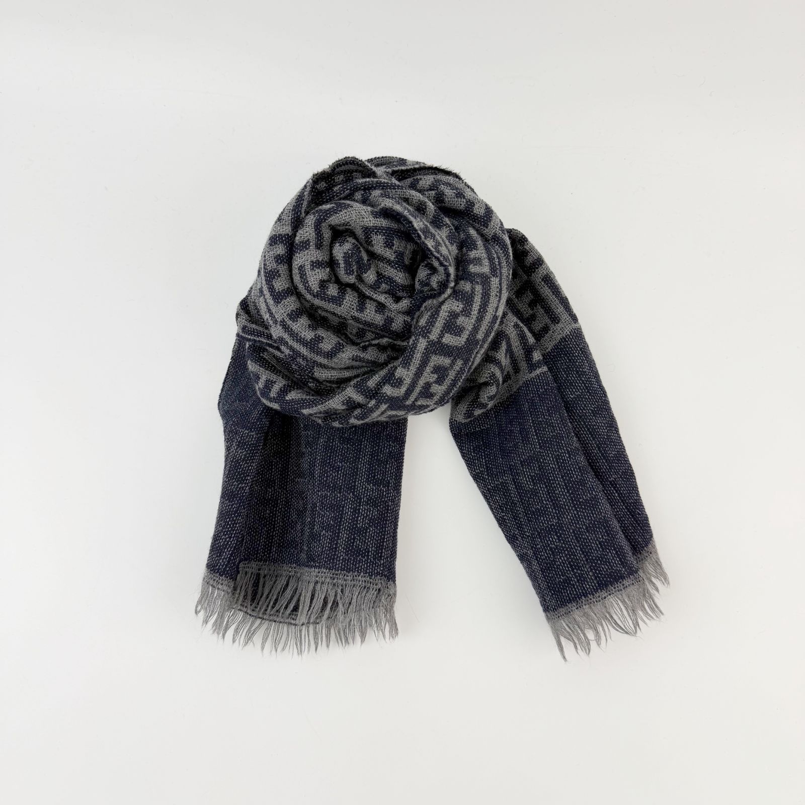 中古】FENDI フェンディ ズッカ FFモノグラム リバーシブル マフラー