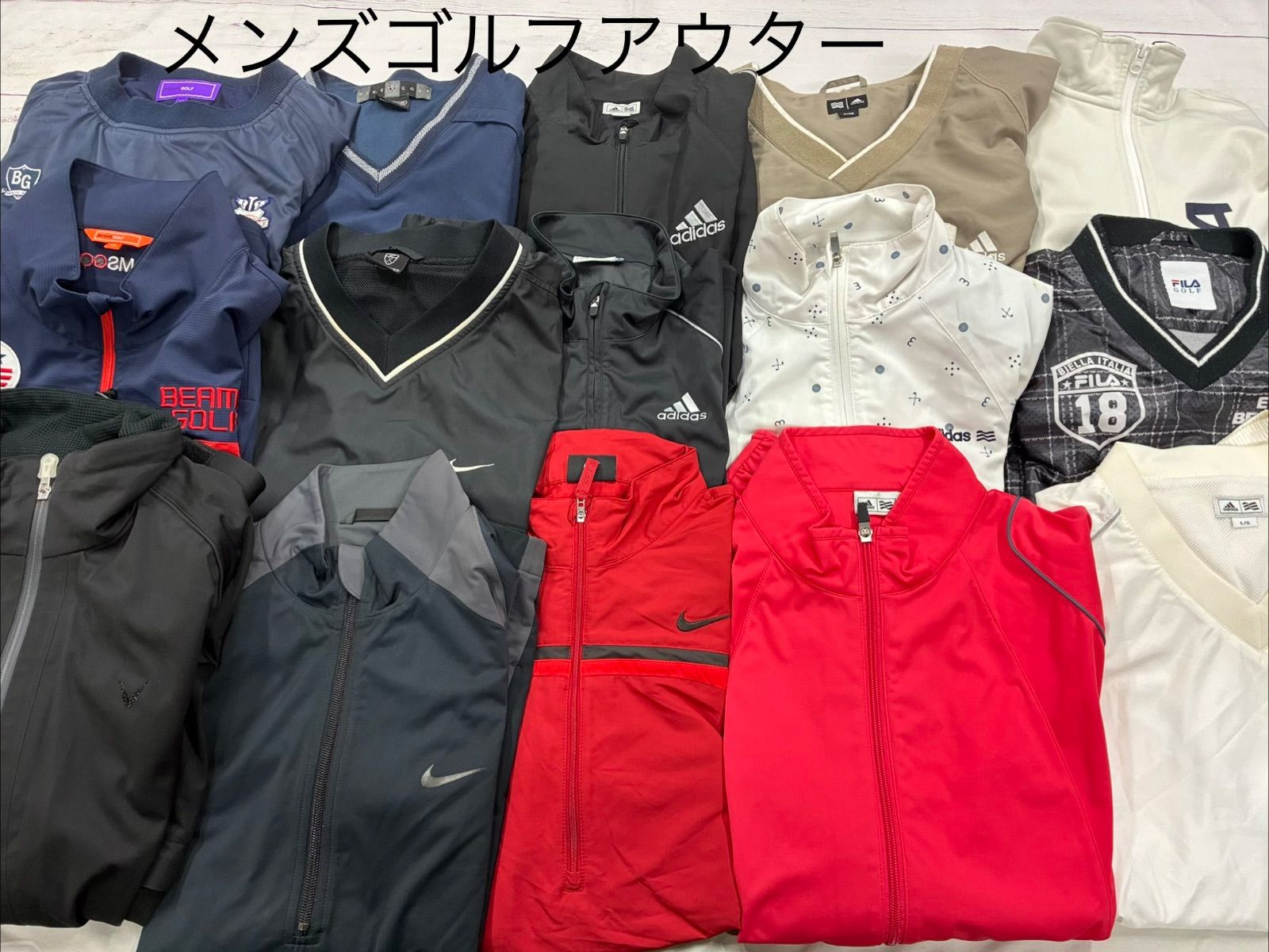 S204◇ メンズ ゴルフウェア 薄手アウター おまとめ 15点 キャロウェイ ビームスゴルフ アディダス ナイキ他
