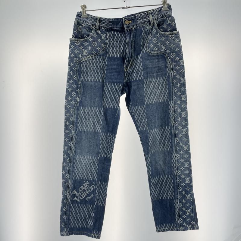 【中古】LOUIS VUITTON×NIGO 20AW Giant Damier Waves MNGM Denim Pants サイズ34 ブルー HJD10WUZC[19] 100,375円