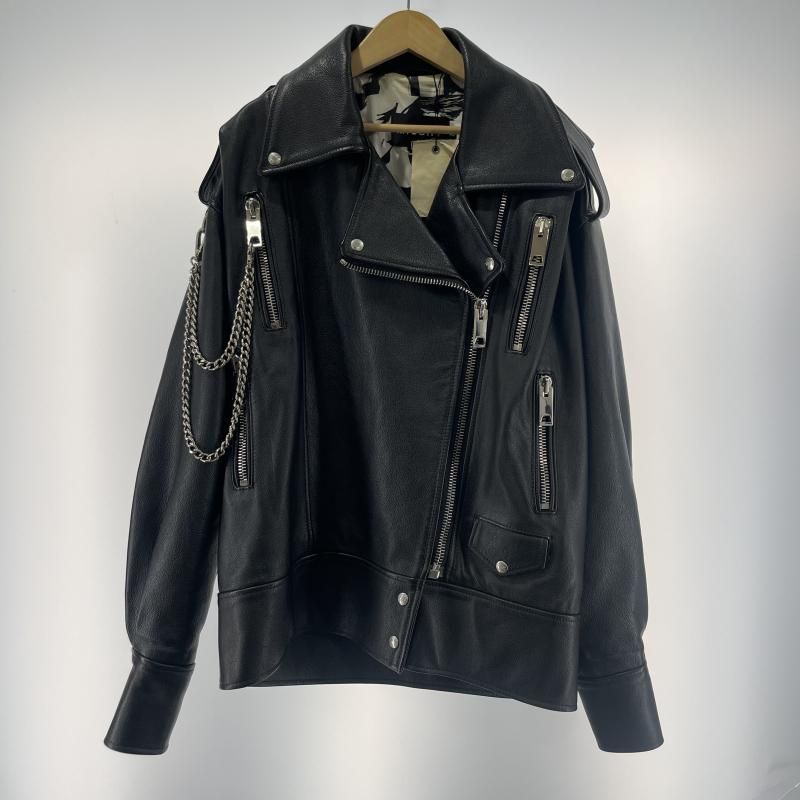 【中古】MISBHV 17ss Desire Leather Biker Jacket サイズXS ブラック[19]