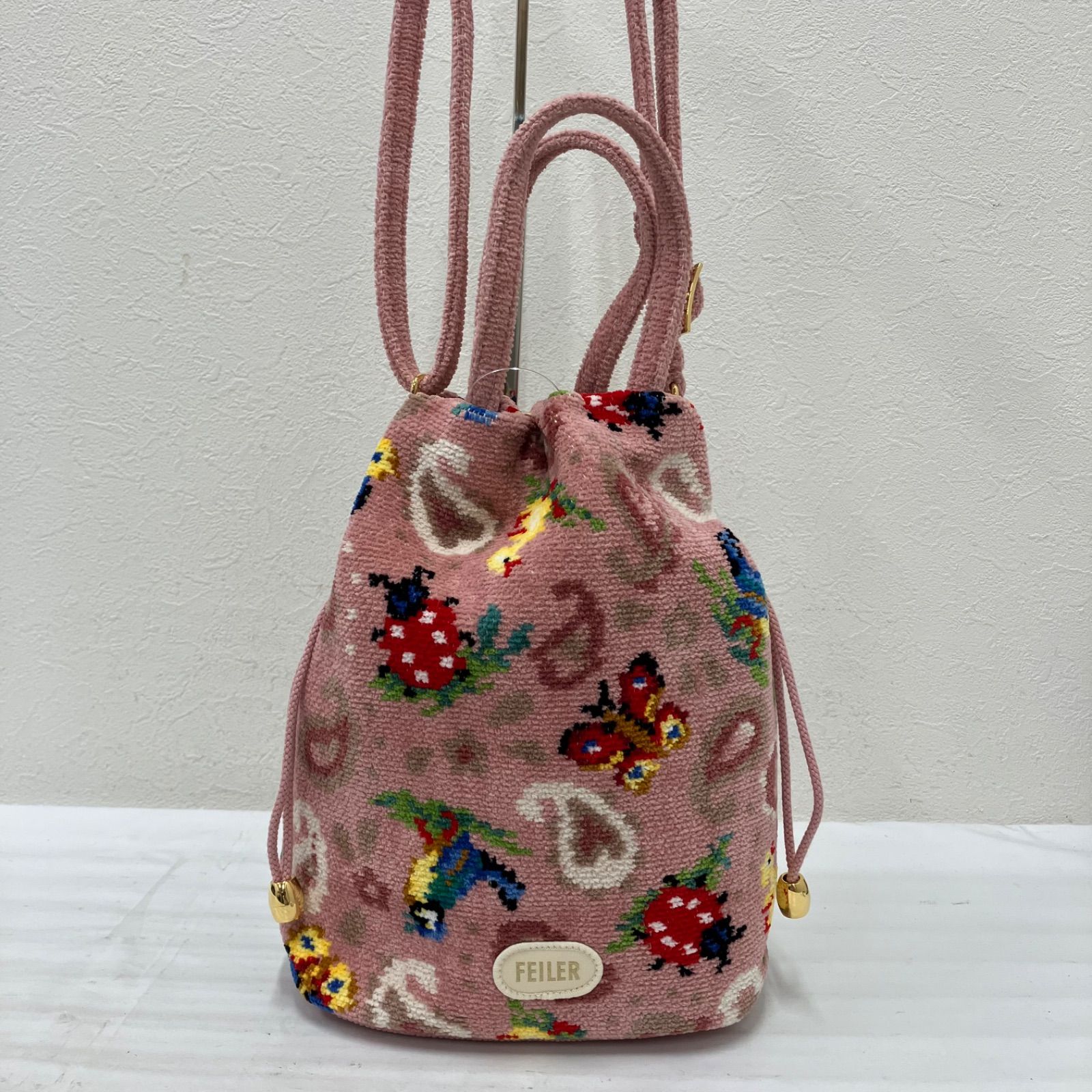 8305 【美品】 FEILER フェイラー ハイジペイズリー 巾着ショルダー 