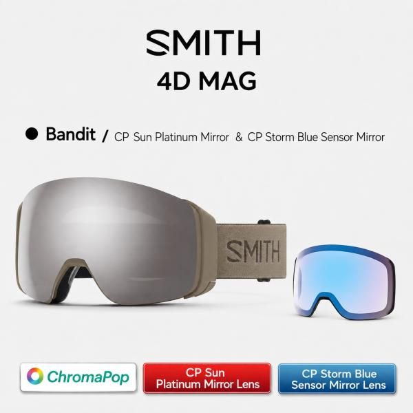 25-26 SMITH スミス 4D MAG BANDIT クロマポップ 平面 4Dレンズ ゴーグル
