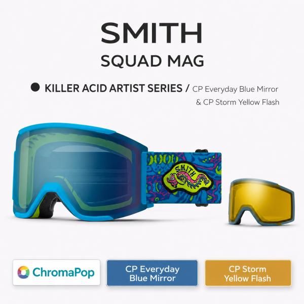 25-26 SMITH スミス アジアンフィット 【 SQUAD MAG KILLER ACID ARTIST SERIES 】 スノーボード スキー ゴーグル スノボ GOGGLE 日本正規品 24,170円
