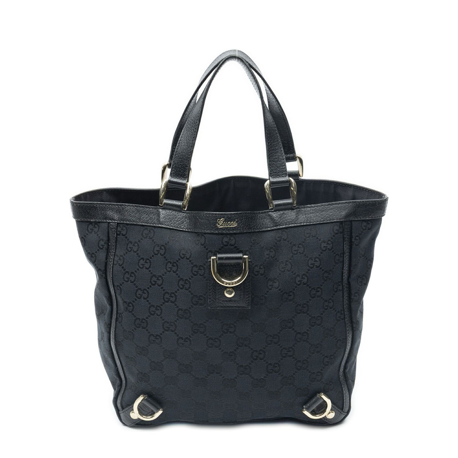 [中古] GUCCI グッチスモール アビー Dリング トートバッグ黒GGキャンバスA 52,620円